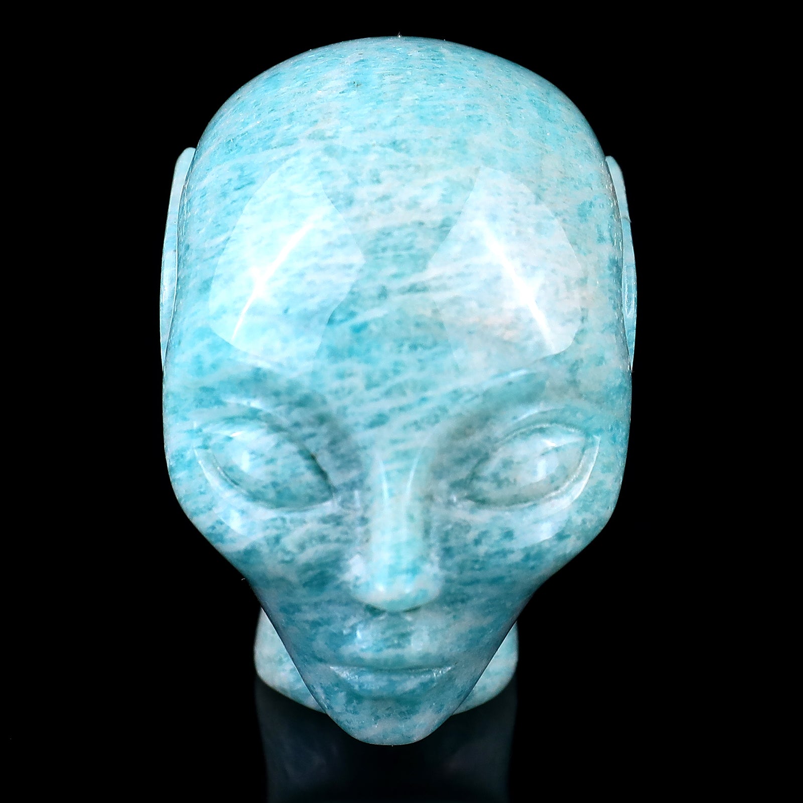 Nicedony 2.0" Amazonite Hand Carved Crystal Elf Alien Sculpture - View 2