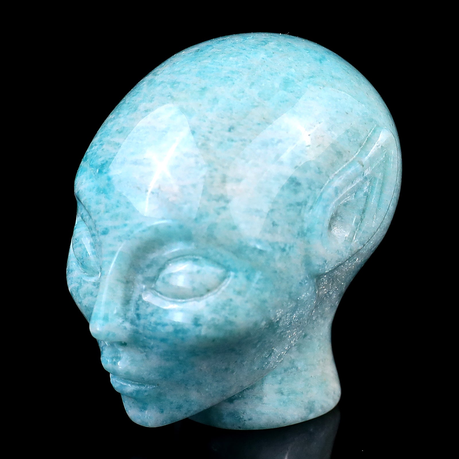 Nicedony 2.0" Amazonite Hand Carved Crystal Elf Alien Sculpture - View 7