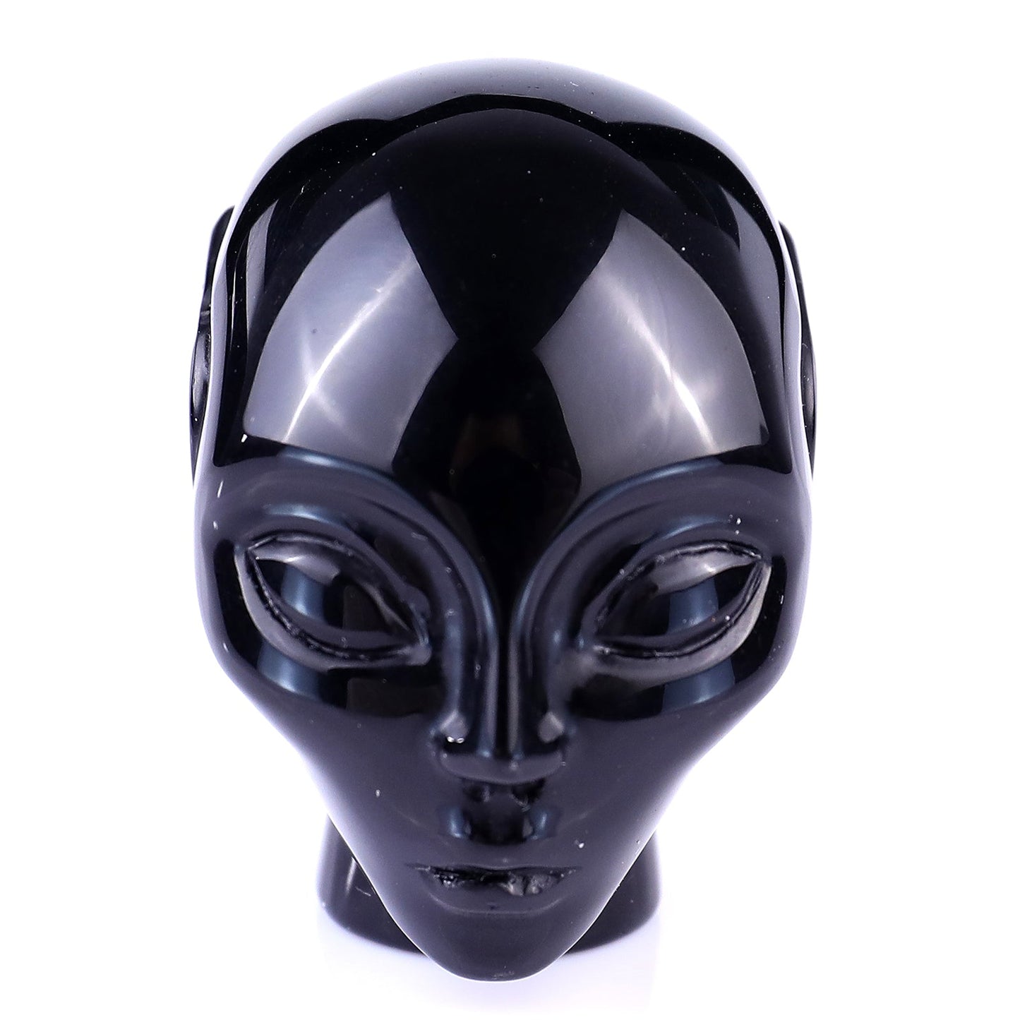 Nicedony 2.0" Black Obsidian Hand Carved Crystal Elf Alien Sculpture - View 2