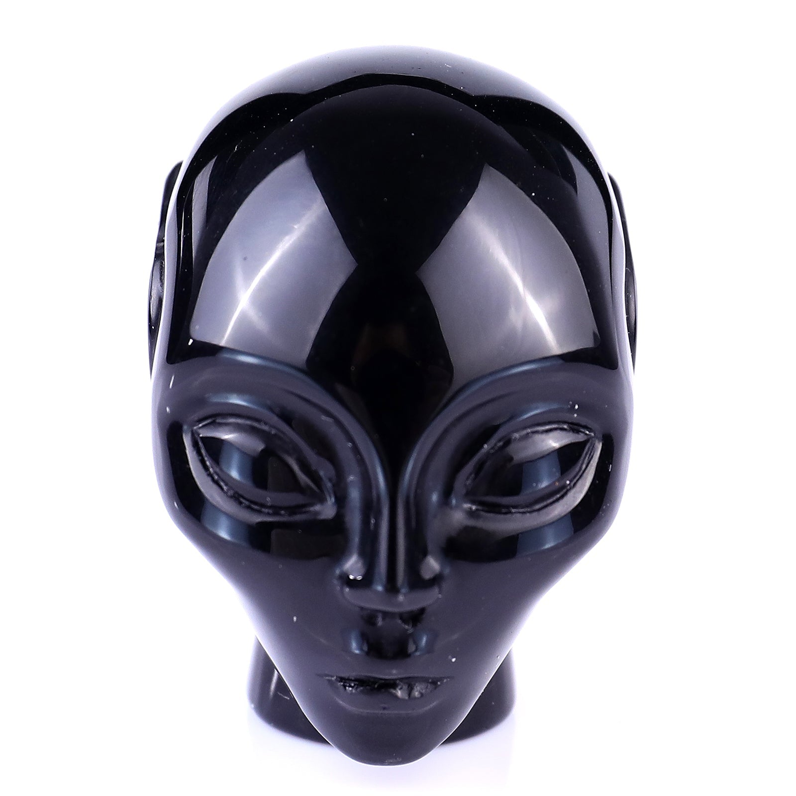 Nicedony 2.0" Black Obsidian Hand Carved Crystal Elf Alien Sculpture - View 2