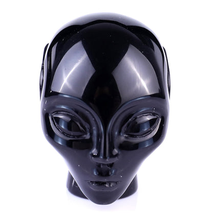 Nicedony 2.0" Black Obsidian Hand Carved Crystal Elf Alien Sculpture - View 2