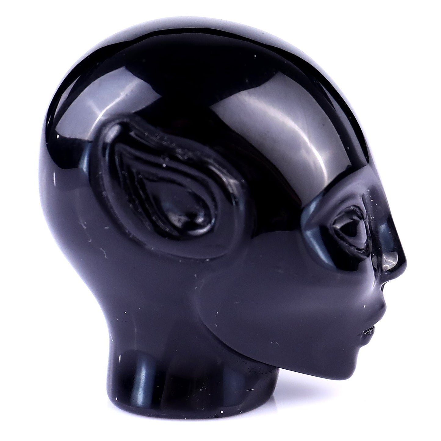 Nicedony 2.0" Black Obsidian Hand Carved Crystal Elf Alien Sculpture - View 3