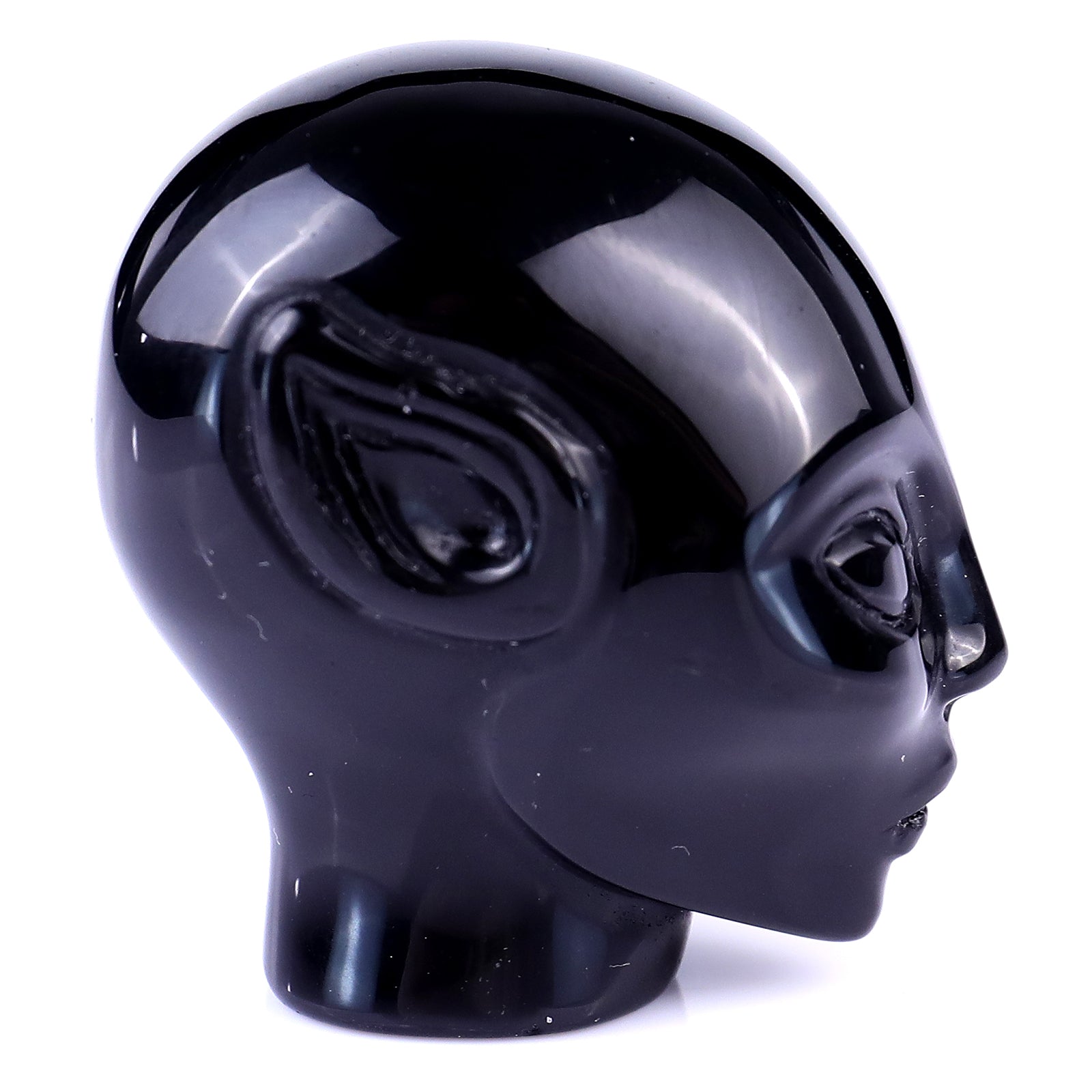 Nicedony 2.0" Black Obsidian Hand Carved Crystal Elf Alien Sculpture - View 3