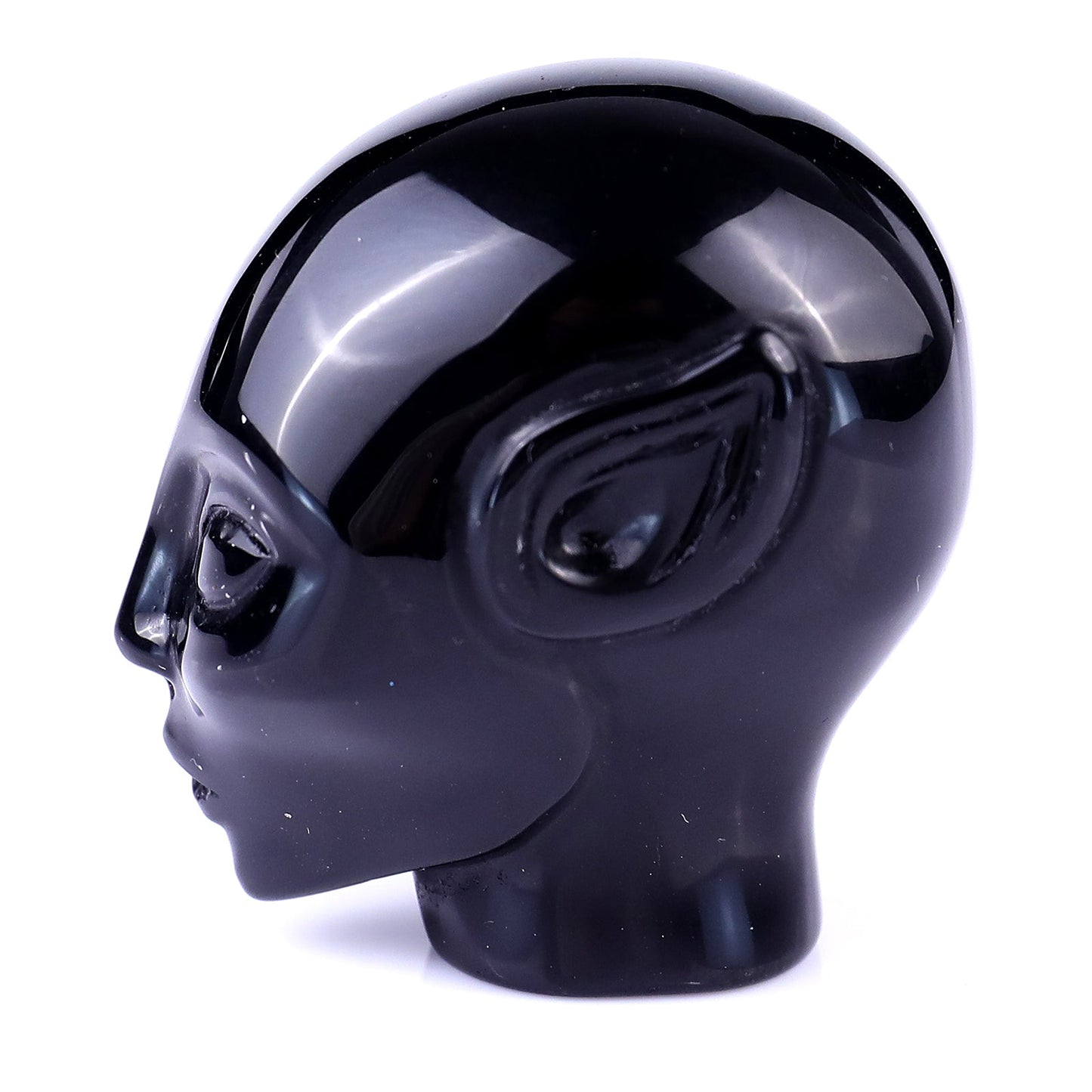 Nicedony 2.0" Black Obsidian Hand Carved Crystal Elf Alien Sculpture - View 4