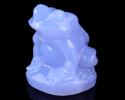 Nicedony 2.0" Blue Chalcedony Hand Carved Crystal Frog Sculpture - View 7