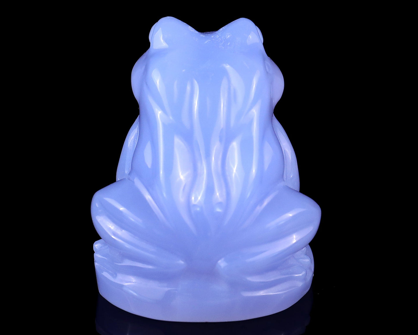 Nicedony 2.0" Blue Chalcedony Hand Carved Crystal Frog Sculpture - View 5