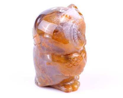 Nicedony 2.0" Chalcedony Hand Carved Crystal Owl Sculpture - View 3