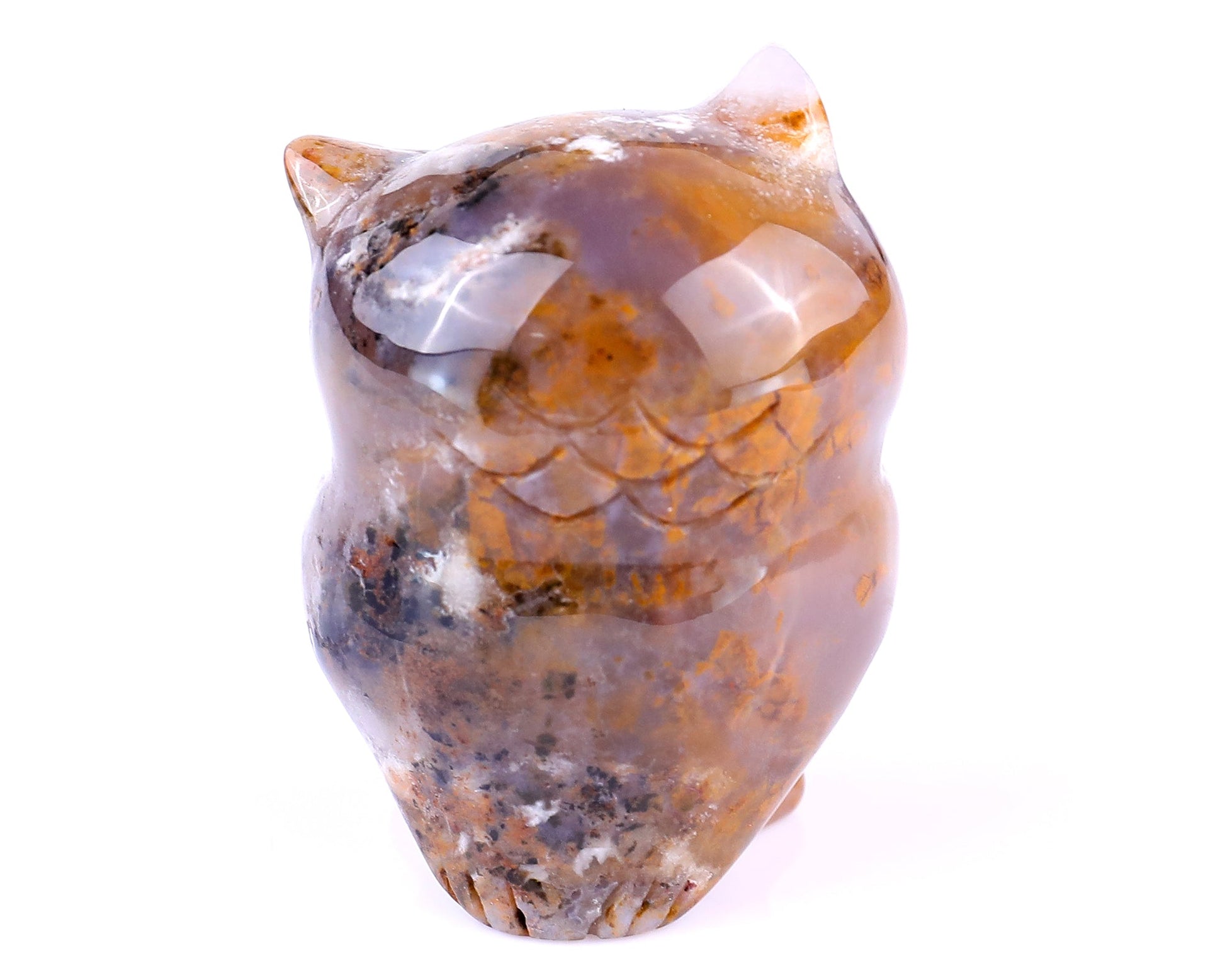 Nicedony 2.0" Chalcedony Hand Carved Crystal Owl Sculpture - View 5