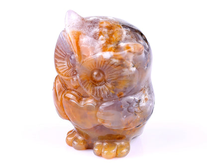 Nicedony 2.0" Chalcedony Hand Carved Crystal Owl Sculpture - View 7