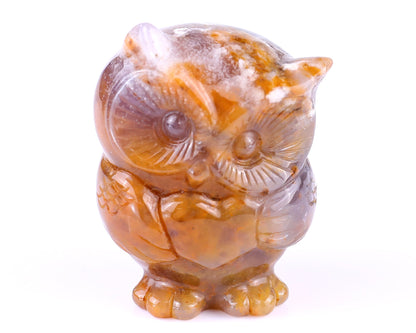Nicedony 2.0" Chalcedony Hand Carved Crystal Owl Sculpture - View 2