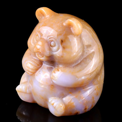 Nicedony 2.0" Chalcedony Hand Carved Crystal Panda Sculpture - View 7