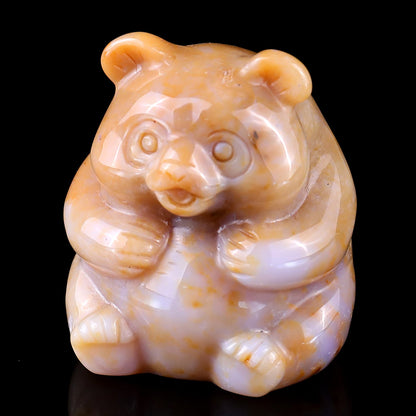 Nicedony 2.0" Chalcedony Hand Carved Crystal Panda Sculpture - View 9