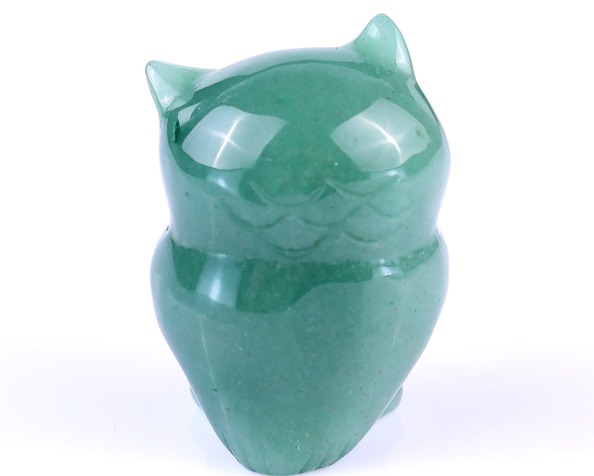 Nicedony 2.0" Green Aventurine Hand Carved Crystal Owl Sculpture - View 5