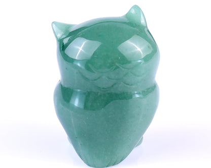 Nicedony 2.0" Green Aventurine Hand Carved Crystal Owl Sculpture - View 5