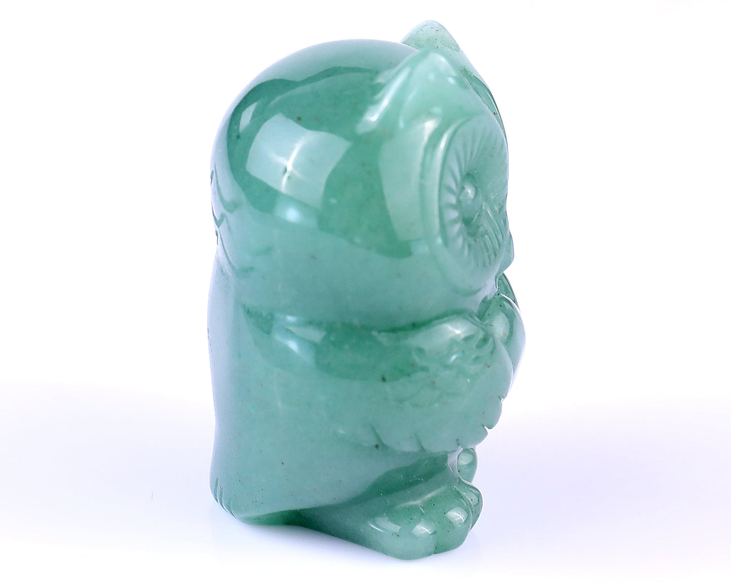 Nicedony 2.0" Green Aventurine Hand Carved Crystal Owl Sculpture - View 3