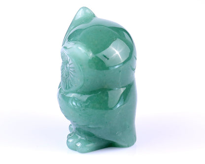 Nicedony 2.0" Green Aventurine Hand Carved Crystal Owl Sculpture - View 4
