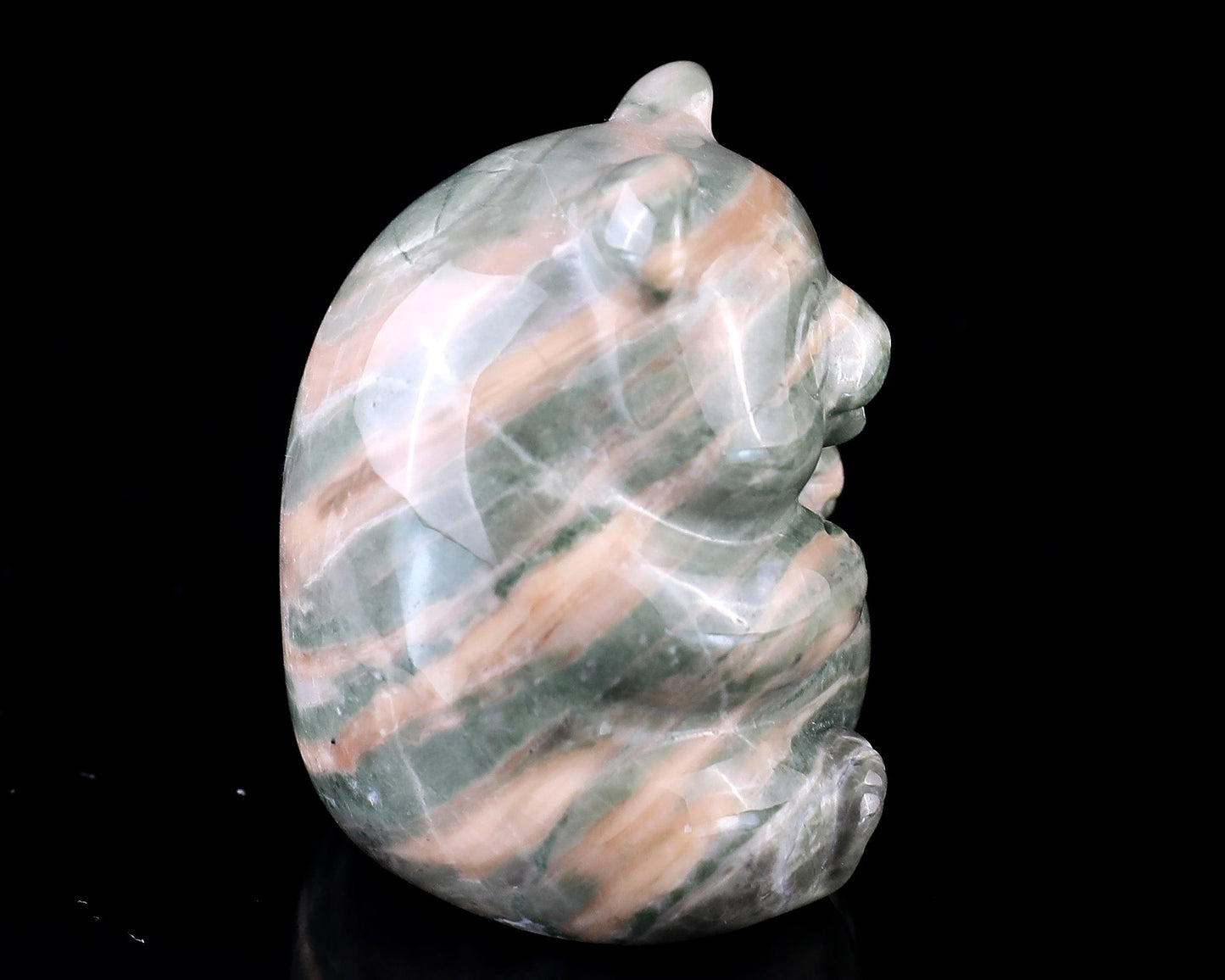 Nicedony 2.0" Jiulong Jade Hand Carved Crystal Panda Sculpture - View 4