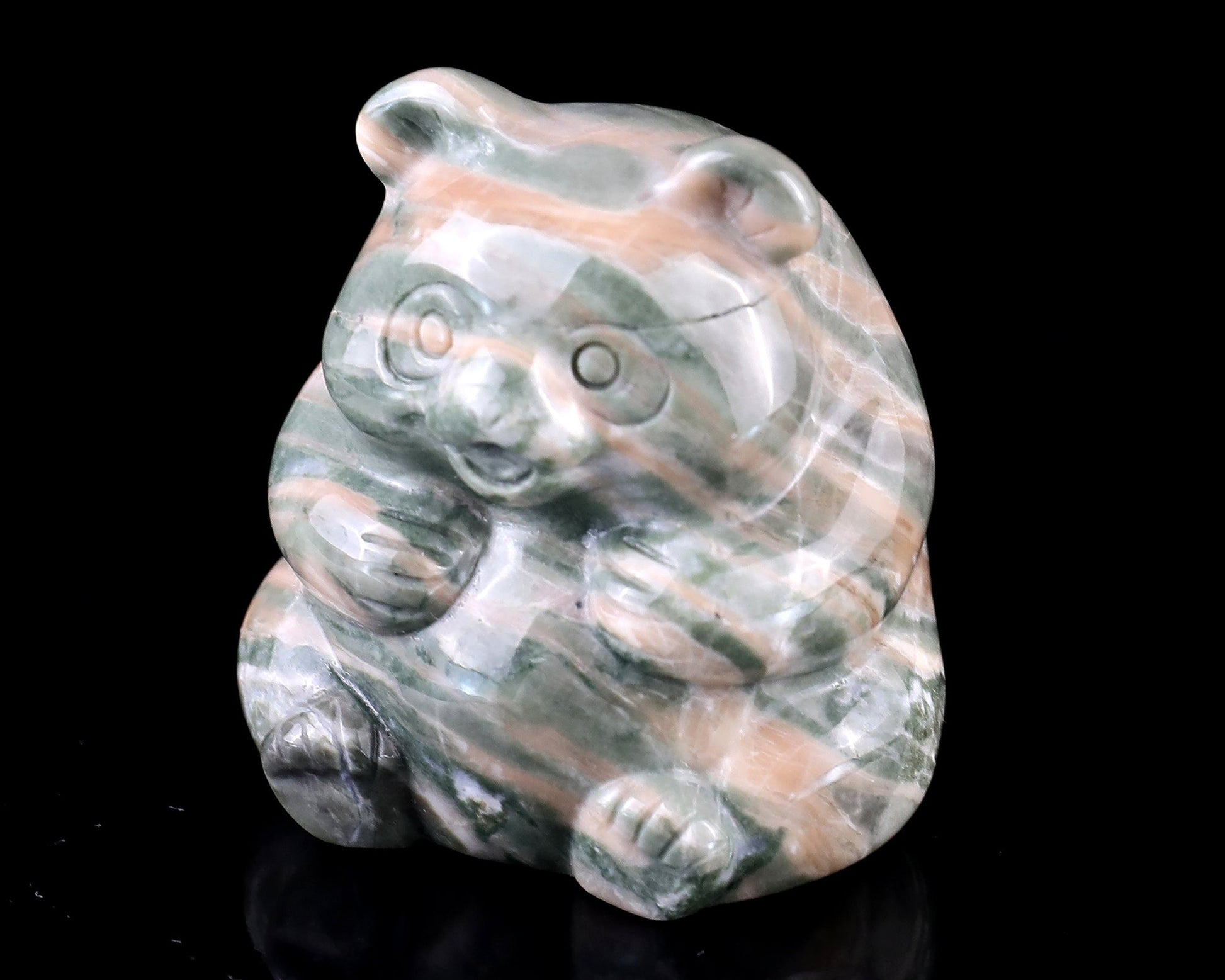 Nicedony 2.0" Jiulong Jade Hand Carved Crystal Panda Sculpture - View 10