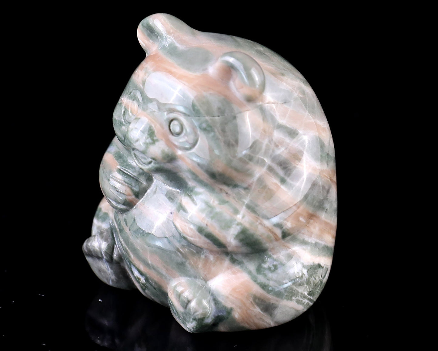 Nicedony 2.0" Jiulong Jade Hand Carved Crystal Panda Sculpture - View 7