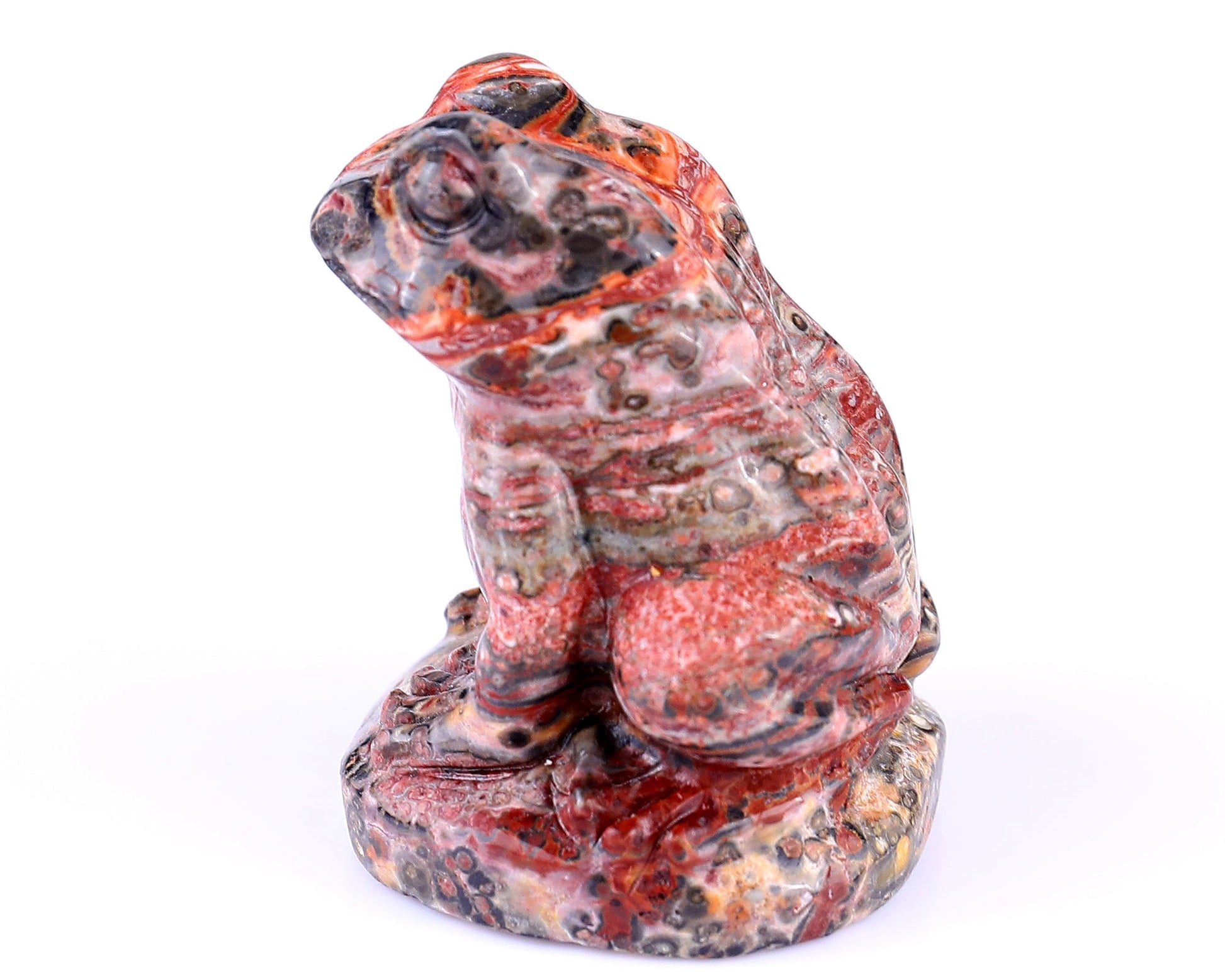 Nicedony 2.0" Leopard Skin Jasper Hand Carved Crystal Frog Sculpture - View 4