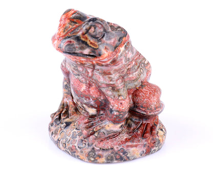 Nicedony 2.0" Leopard Skin Jasper Hand Carved Crystal Frog Sculpture - View 7