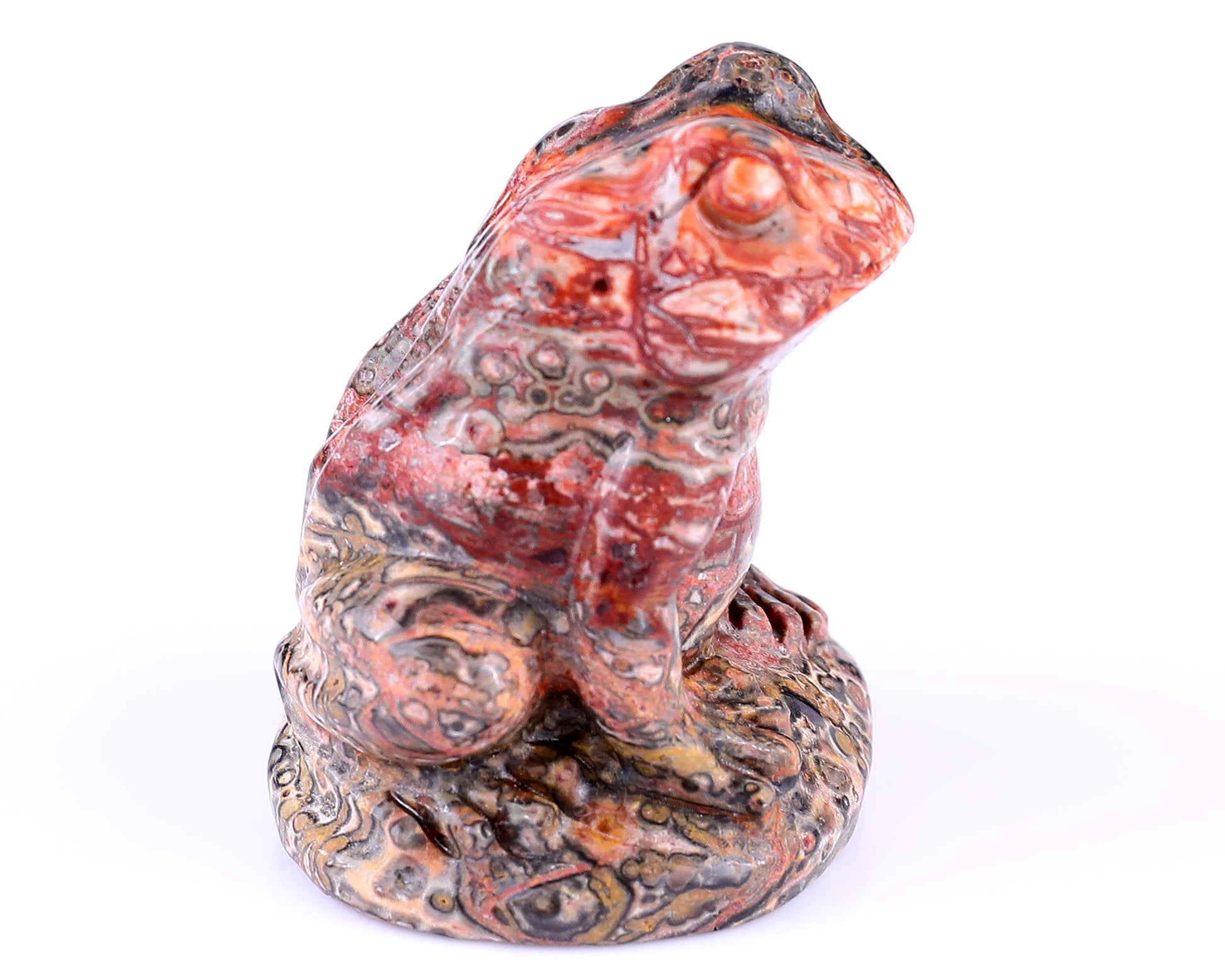 Nicedony 2.0" Leopard Skin Jasper Hand Carved Crystal Frog Sculpture - View 3
