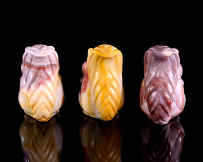 Nicedony 2.0" Mookaite Jasper Hand Carved Crystal Squirrel Sculpture 3pcs - View 4
