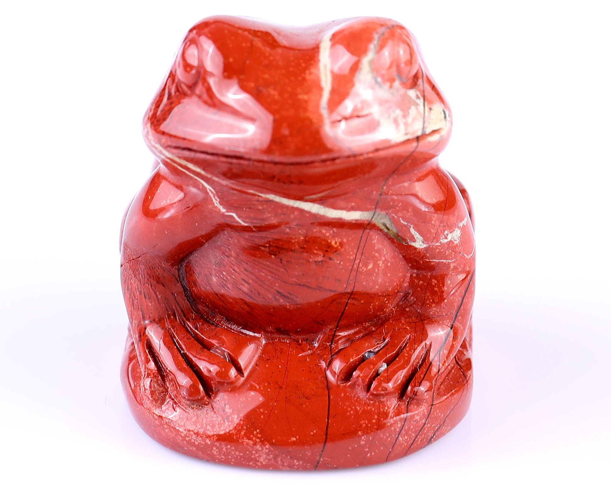 Nicedony 2.0" Red Jasper Hand Carved Crystal Frog Sculpture - View 11