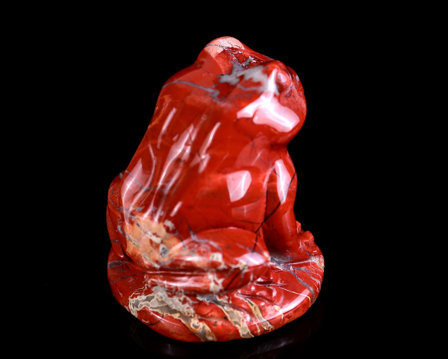Nicedony 2.0" Red Jasper Hand Carved Crystal Frog Sculpture - View 4