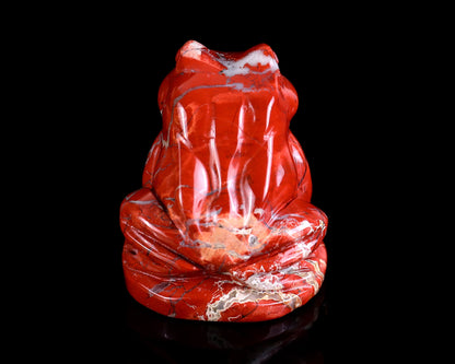 Nicedony 2.0" Red Jasper Hand Carved Crystal Frog Sculpture - View 5