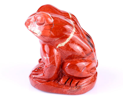 Nicedony 2.0" Red Jasper Hand Carved Crystal Frog Sculpture - View 13