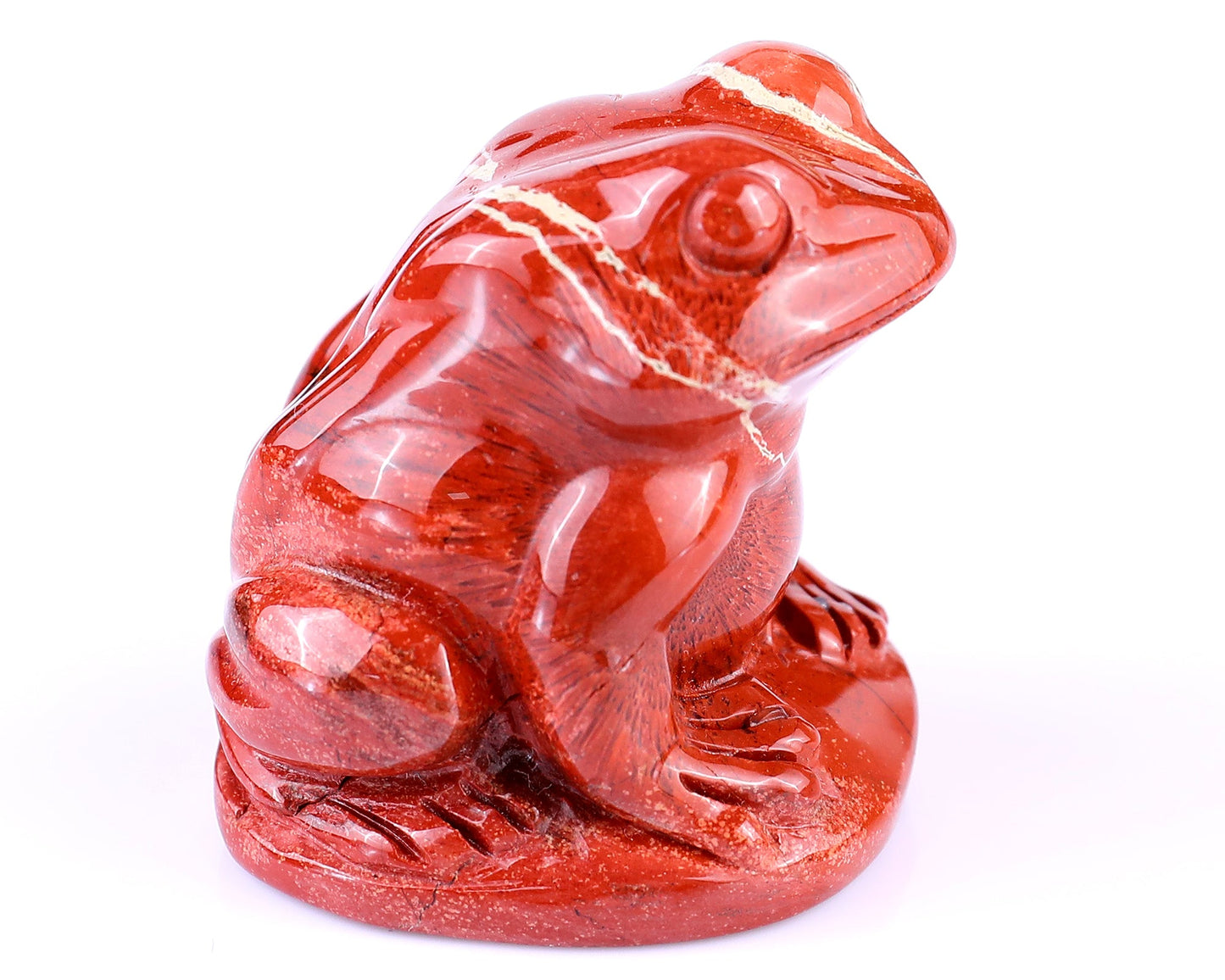 Nicedony 2.0" Red Jasper Hand Carved Crystal Frog Sculpture - View 12