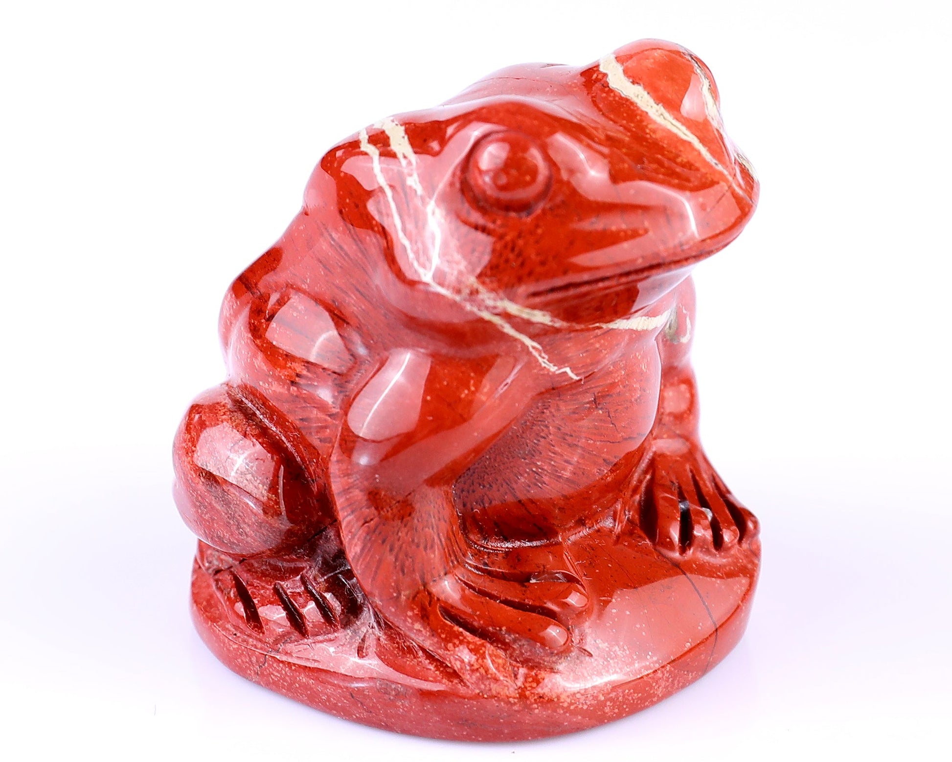 Nicedony 2.0" Red Jasper Hand Carved Crystal Frog Sculpture - View 10