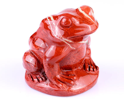Nicedony 2.0" Red Jasper Hand Carved Crystal Frog Sculpture - View 10