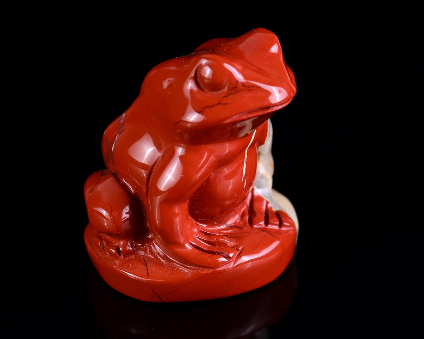Nicedony 2.0" Red Jasper Hand Carved Crystal Frog Sculpture - View 17