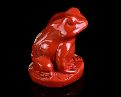 Nicedony 2.0" Red Jasper Hand Carved Crystal Frog Sculpture - View 19