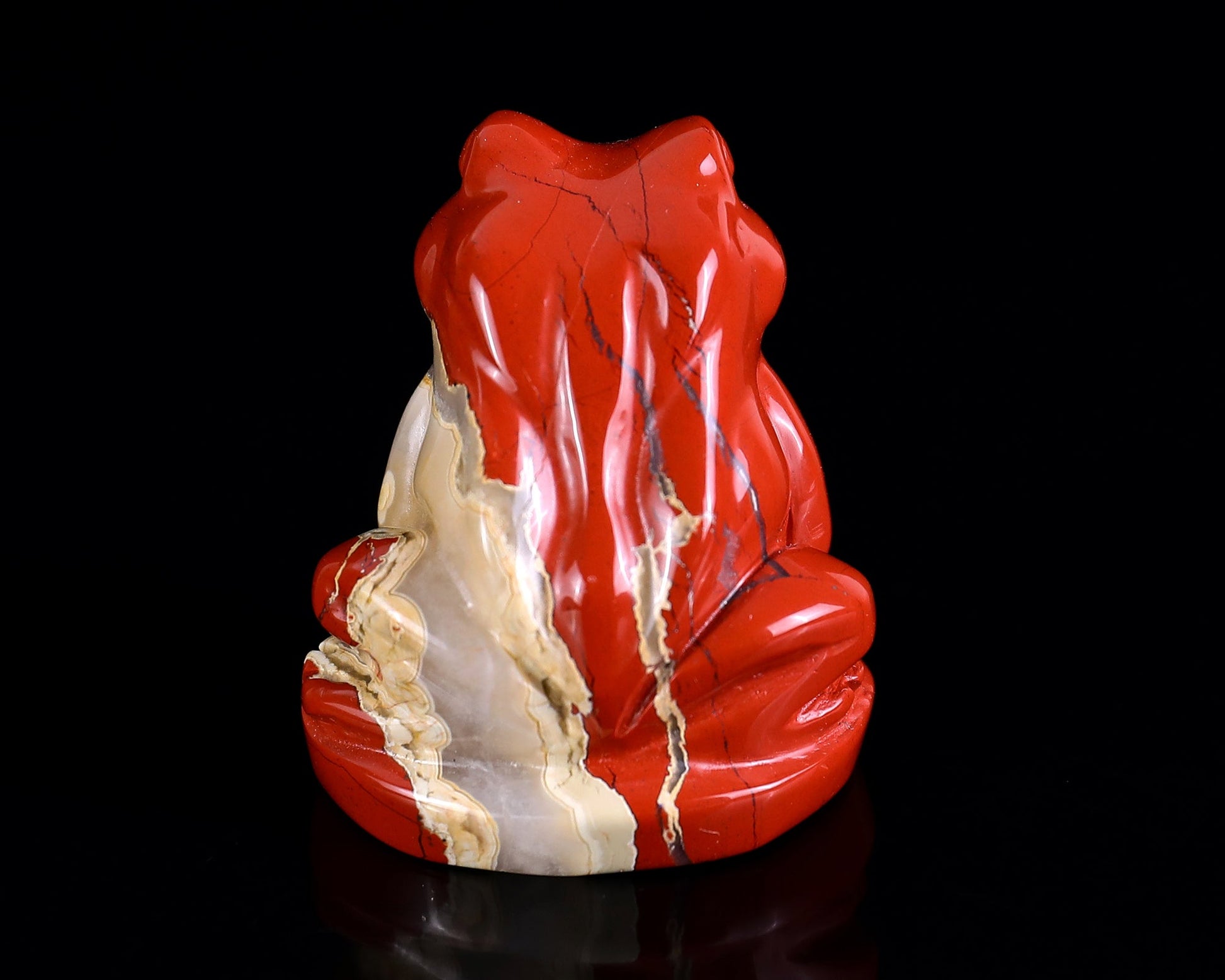 Nicedony 2.0" Red Jasper Hand Carved Crystal Frog Sculpture - View 21