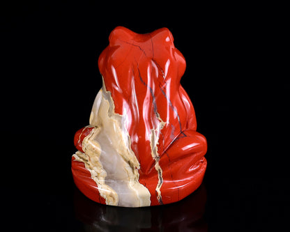 Nicedony 2.0" Red Jasper Hand Carved Crystal Frog Sculpture - View 21