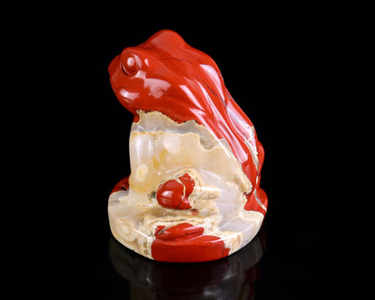 Nicedony 2.0" Red Jasper Hand Carved Crystal Frog Sculpture - View 22