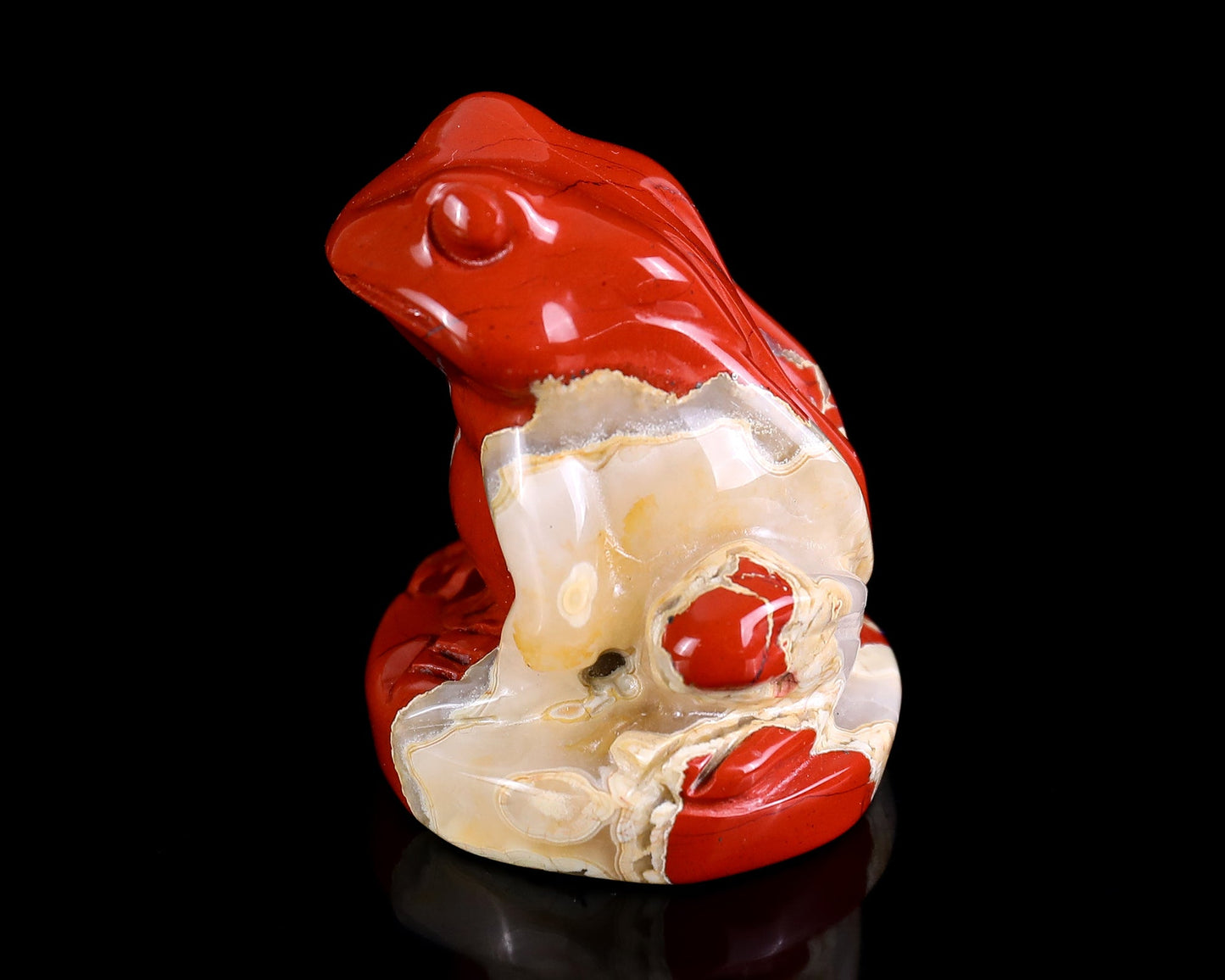 Nicedony 2.0" Red Jasper Hand Carved Crystal Frog Sculpture - View 23
