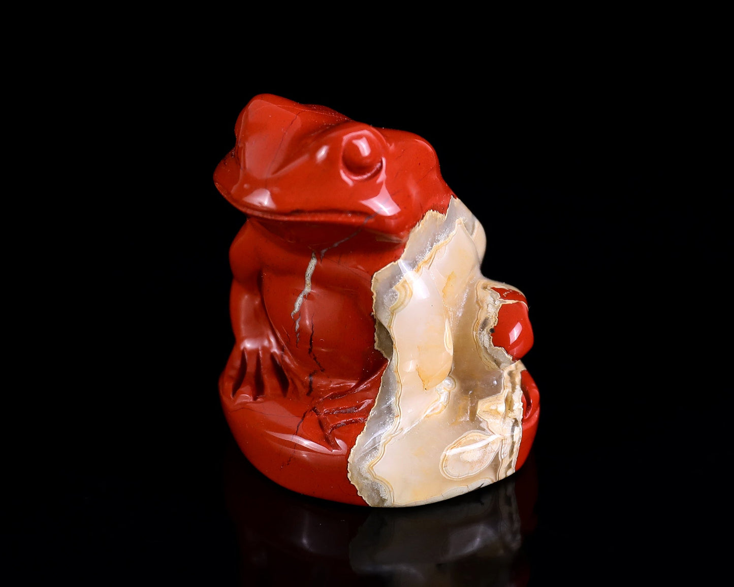 Nicedony 2.0" Red Jasper Hand Carved Crystal Frog Sculpture - View 25