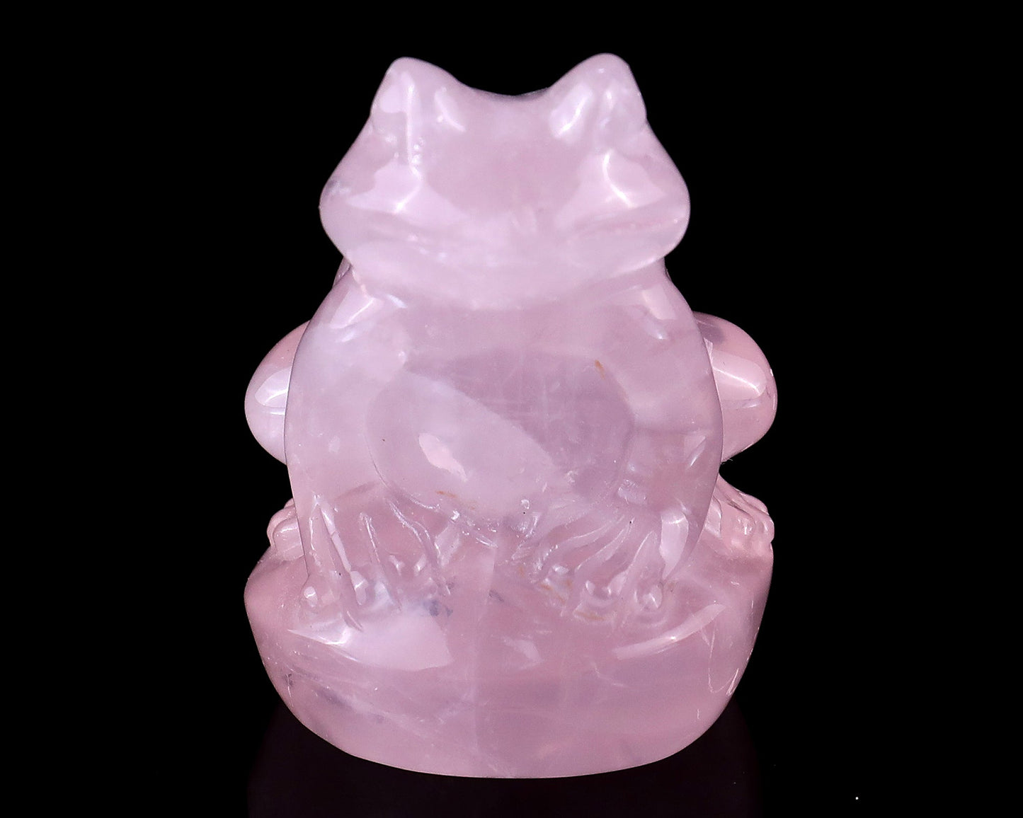 Nicedony 2.0" Rose Quartz Hand Carved Crystal Frog Sculpture - View 2