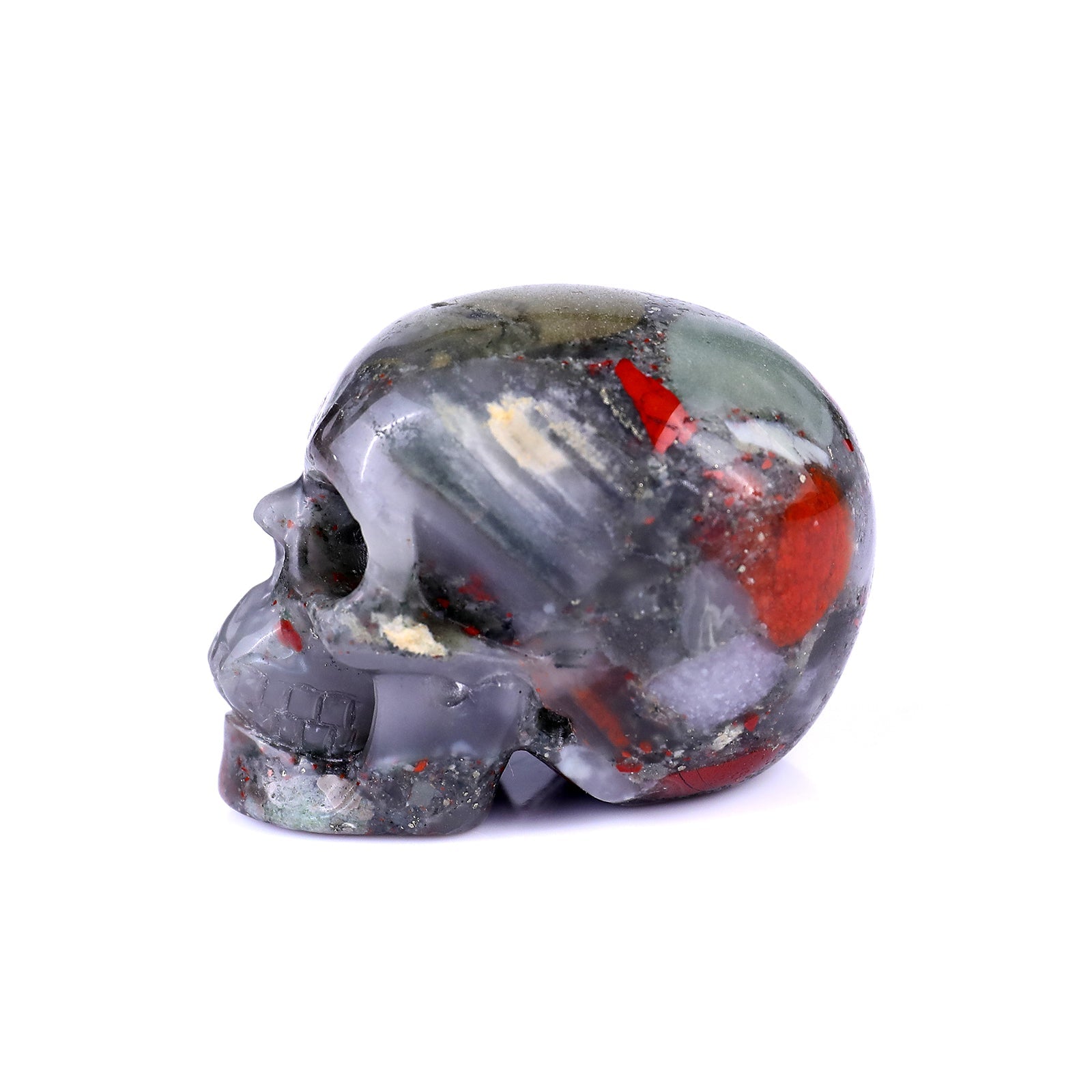 Nicedony 2.2" African Blood Stone Hand Carved Realistic Skull - View 4