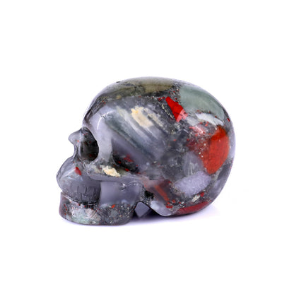Nicedony 2.2" African Blood Stone Hand Carved Realistic Skull - View 4