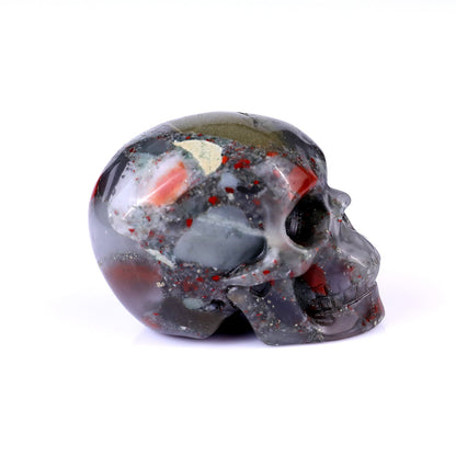 Nicedony 2.2" African Blood Stone Hand Carved Realistic Skull - View 3