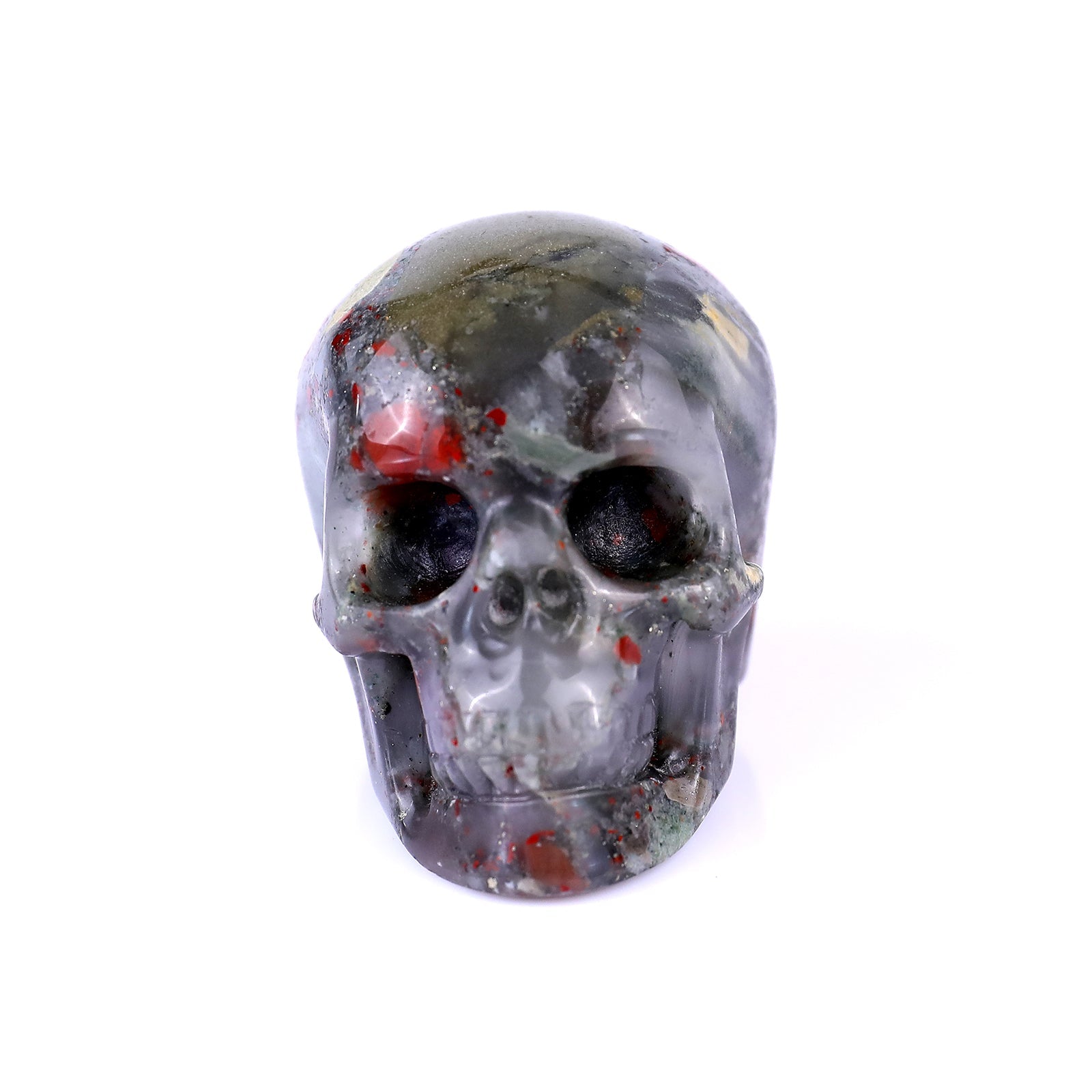 Nicedony 2.2" African Blood Stone Hand Carved Realistic Skull - View 2