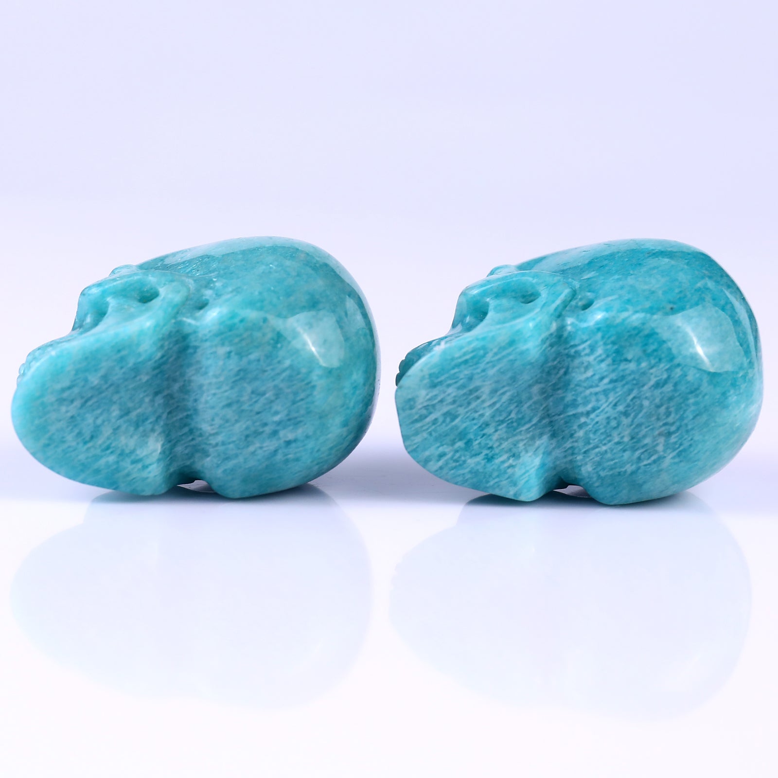 Nicedony 2.2" Amazonite Hand Carved Crystal Realistic Skull Sculpture - View 7