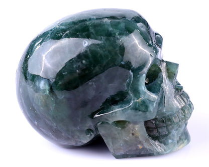 Nicedony 2.2" Blue Apatite Hand Carved Realistic Skull Sculpture - View 5