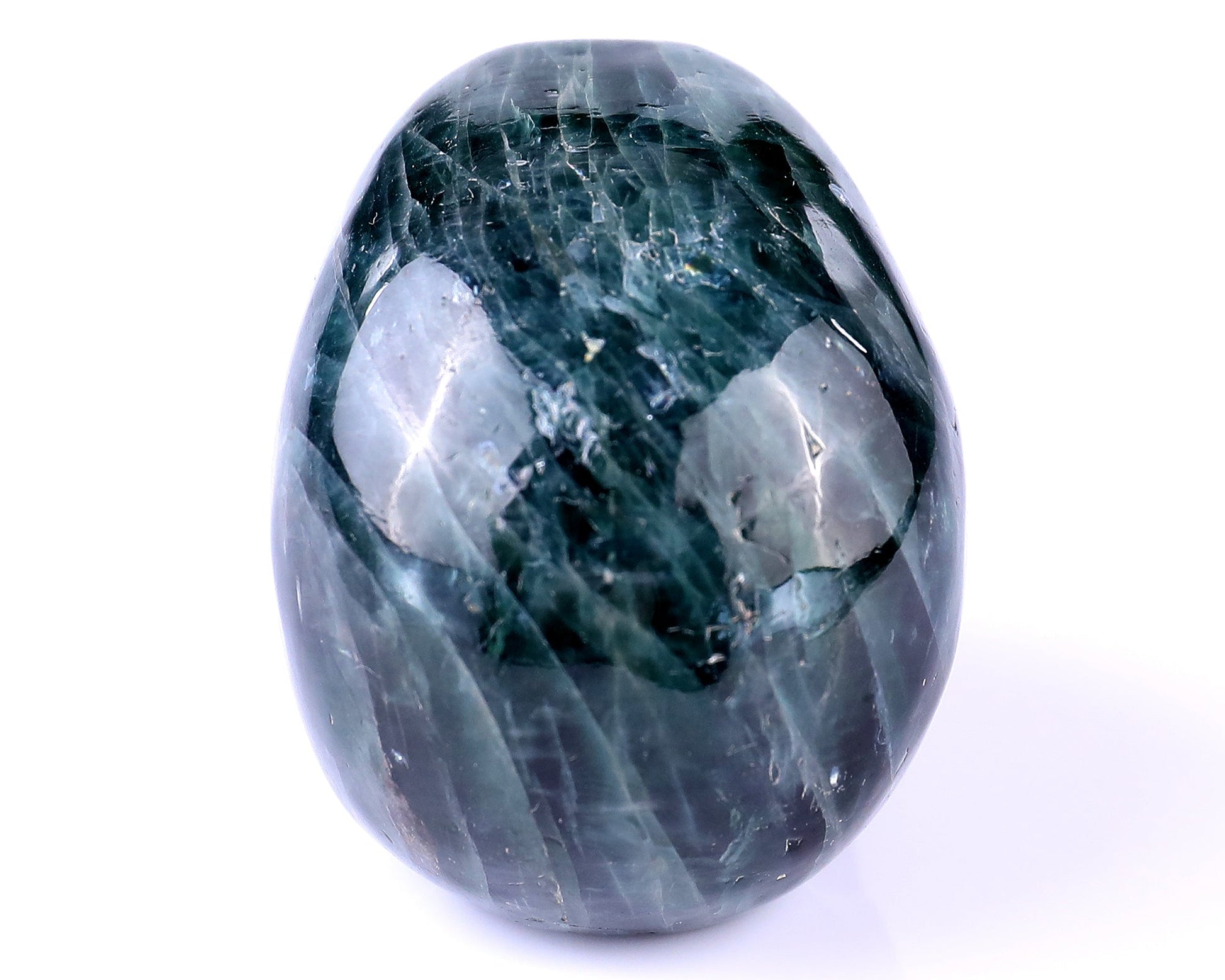 Nicedony 2.2" Blue Apatite Hand Carved Realistic Skull Sculpture - View 6