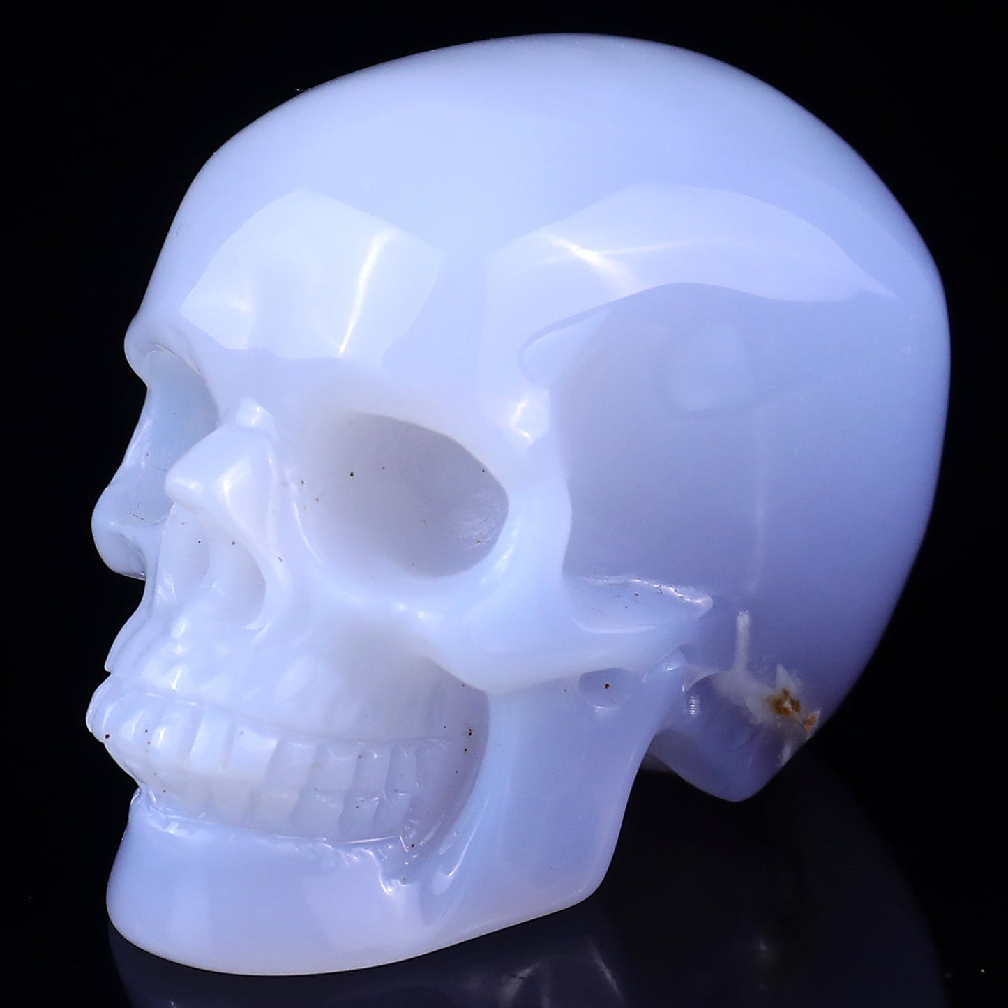 Nicedony 2.2" Blue Chalcedony Hand Carved Crystal Realistic Skull Sculpture - View 7